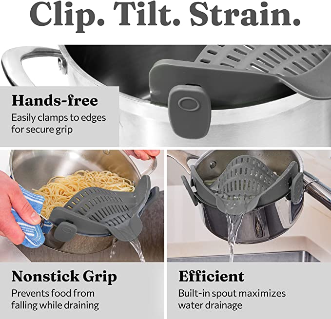 Clip On Strainer Silicone for All Pots