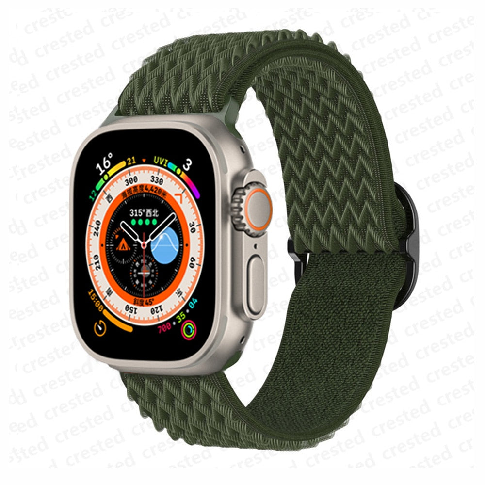 Scrunchie Strap for Apple watch band 40mm 44mm 41mm 45mm 38mm 49mm 45 mm Elastic Nylon bracelet iWatch series 8 se 7 6 5 3 Ultra